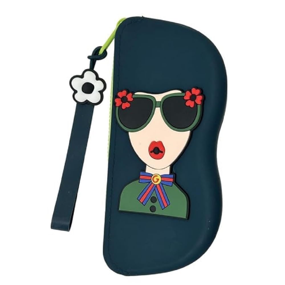 Cute Silicone Sunglass Case with Zipper & Wrist Strap