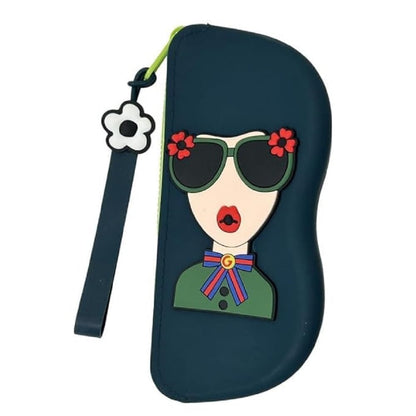 Cute Silicone Sunglass Case with Zipper & Wrist Strap